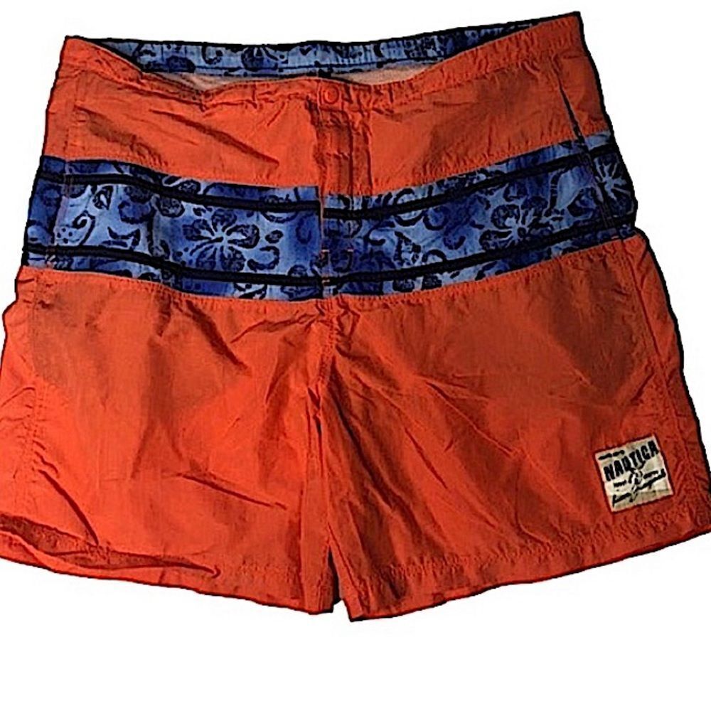 Nautica Men's Size XL Swim Trunks Shorts Floral Beach Colorblock Classic